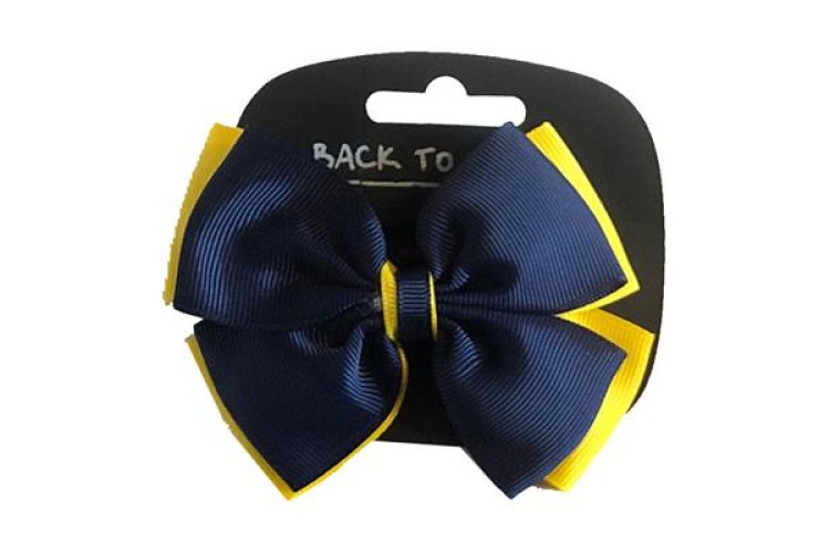 Girl's Hair Bow (Navy)