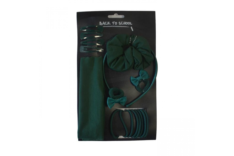 Girls Large School Accessory Set (Bottle Green)