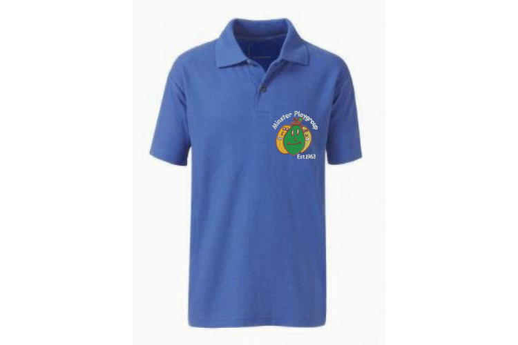 Minster Playgroup Kid's Polo Shirt Royal Blue with Logo