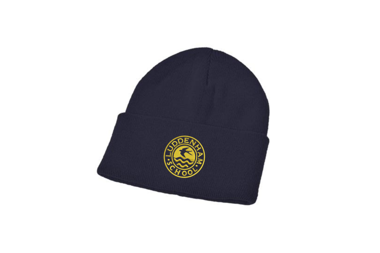 Navy Winter Hat with School Logo